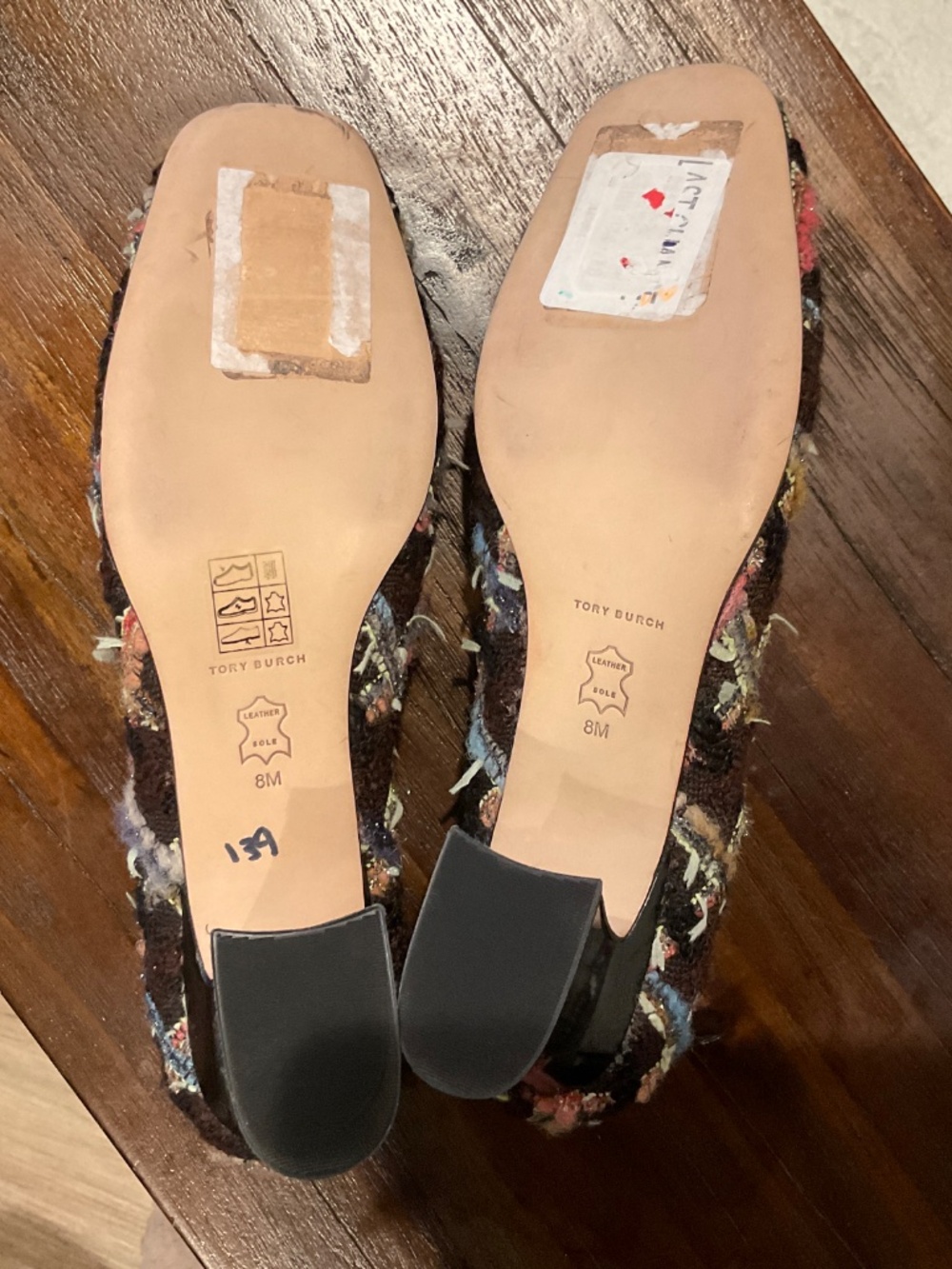 Tory Burch Revolve Wool Blend Mixed Media Tweed Boucle Plaid Pump Brown Size 8 - Picture 7 of 9
